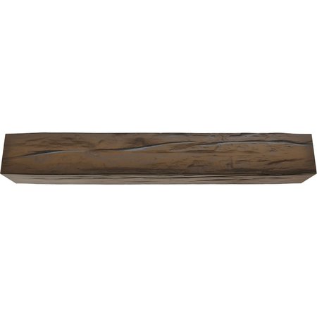 Ekena Millwork Riverwood Faux Wood Fireplace Mantel, Premium Russet, 4"H x 4"D x 84"W MANURW04X04X84ZT